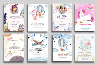do kids birthday invitations, baby showers any theme