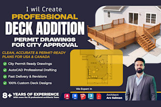 design professional deck addition drawings for city permit