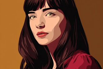 create a face into color vector art portrait