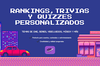 create custom rankings, trivia and custom quizzes