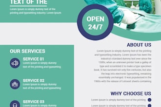 design creative medical, pharmacy, healthcare or clinic flyer for business
