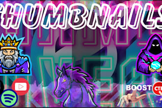 design youtube thumbnail twitchspotify music promotion
