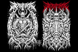 draw death metal artwork for band merchandise or album cover