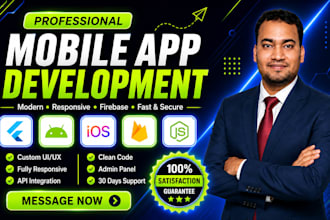 do mobile app development, android and ios app creation as a flutter developer