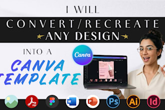 recreate any design into an editable canva template