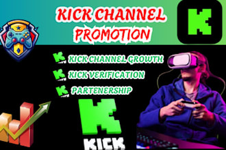 organic kick channel promotion to gain followers ,live views chatters to UK ,USA
