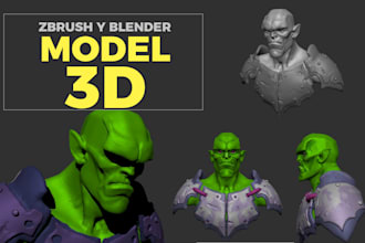 create your model 3d in zbrush and blender