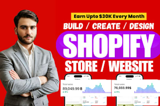 clone, build, design, redesign shopify website or dropshipping shopify store