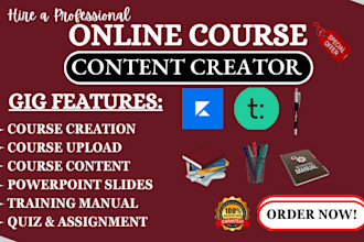 create online course content training manual course curriculum ebook course