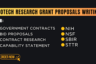 do biotech research grant proposals for nih, nsf, sbir, sttr