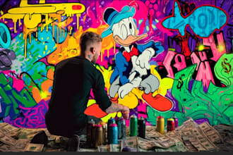 create custom street graffiti pop art or urban character portraits