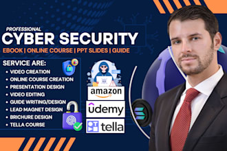 do cybersecurity ebook, online course creation, video course, pdf lead magnet