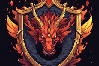 create fantasy game logo with cool unique magic style