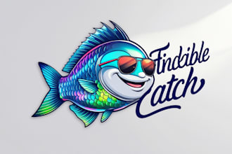 design modern fish mascot logo with creative concepts