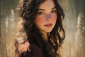 draw realistic digital portrait oil painting