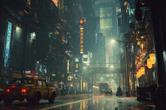 design an futuristic cyberpunk city for you