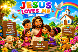 draw  bible and christian children book illustration