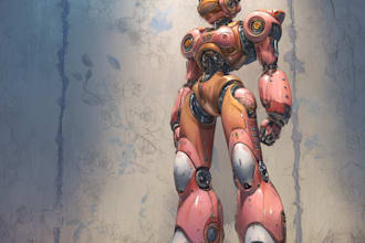 draw amazing character mecha robot illustration