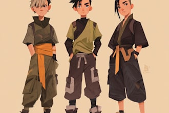 do character design, fan art, manga art