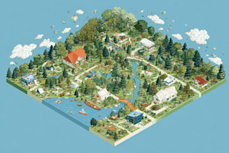 do custom map illustration, isometric map, site map design