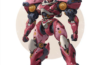 design mecha robot character sheet design