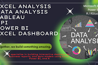 do business analysis, data analysis and visualization in excel, power bi, table