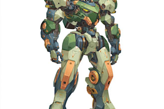 do cyberpunk, sci fi, robot, mecha character concept art