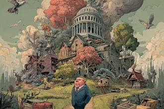 create a political cartoon art