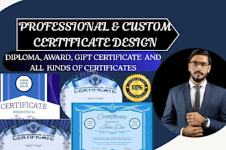 design professional certificate template for award, diploma, gift planner design