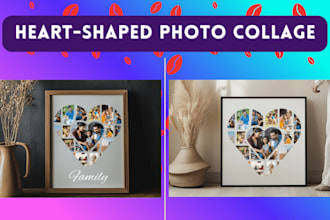 design custom printable heartshaped photo collage for gift