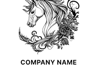 design a proffesional unicorn logo in short time
