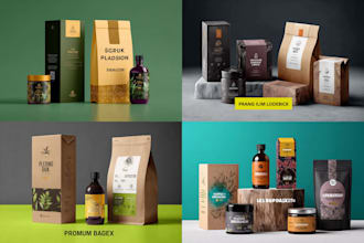 do premium product label, box package, pouch bag design for brand