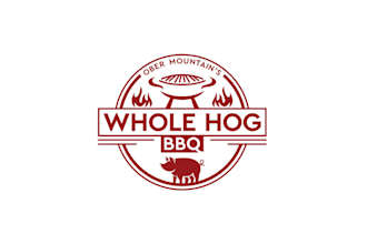 design surprising mountains whole hog BBQ logo