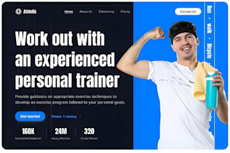develop a gym, workout, fitness coach and a trainer website