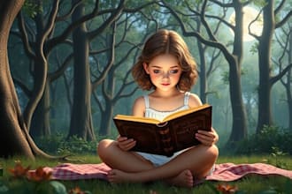 design 3d children book illustration kids story book illustration cover design