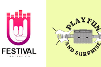 design custom creative band, music, edm and dj logo