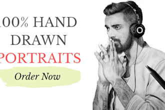 draw a detailed hand drawn portrait as a personalized gift