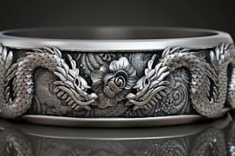 sculpt 3d jewelry design, ring, necklace, bracelet, pendant,belt buckle 3d print