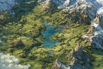 create a beautiful fantasy map in 4k for you