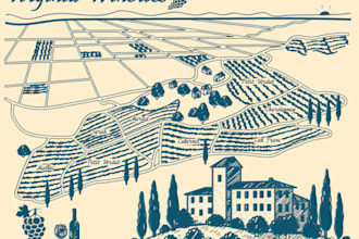 create map in vintage style
