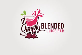 do professional juice bar, fruit shop logo design
