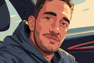 draw your car into vector cartoon portrait