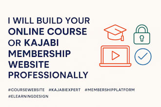 build your online course or kajabi membership website professionally