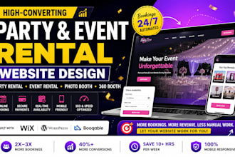 design party rental website event rental website with online booking