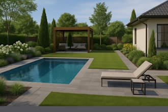 do garden, backyard and front yard pool design as landscape architects