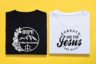 do typography christian t shirt and trendy design within 12 hour
