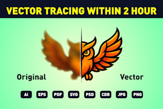 redo, retrace, restore, revamp and redesign, rework, improve your logo or image