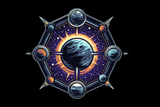draw fantasy, rpg, mmorpg, sci fi game logo