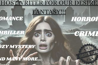 ghostwrite your nsfw cozy mystery fantasy thriller horror crime fiction story