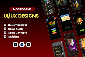 design stunning game UI and custom 2d game assets